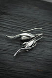 Snowdrops silver earrings Floral jewelry Bridal earrings