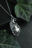 Fern Potion pendant Halloween cauldron silver jewelry Witch necklace