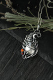 Fern Potion pendant Halloween cauldron silver jewelry Witch necklace