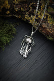 Silver Mushroom necklace Botanical jewelry Woodland charm