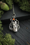 Kitsune pendant Japan Fox necklace Totem animal Nine tails fox
