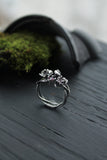 Cherry blossom ring Proposal jewelry Bohemian wedding Silver floral ring
