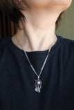 Silver Mushroom necklace Botanical jewelry Woodland charm