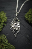 Daffodil necklace Sterling silver botanical jewelry Floral necklace