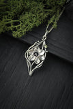Daffodil necklace Sterling silver botanical jewelry Floral necklace