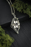 Daffodil necklace Sterling silver botanical jewelry Floral necklace