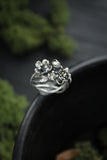 Cherry blossom ring Proposal jewelry Bohemian wedding Silver floral ring