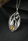 Snowdrops necklace Silver flower pendant Botanical jewelry