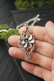 Daffodil necklace Sterling silver botanical jewelry Floral necklace