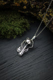 Silver Mushroom necklace Botanical jewelry Woodland charm
