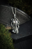 Silver Mushroom necklace Botanical jewelry Woodland charm