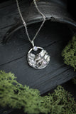 Mouse silver necklace Oak leaves pendant Nature forest jewelry