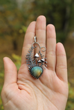 Mushroom necklace with labradorite Silversmithing