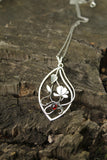 Magnolia flower pendant Handmade silver jewelry