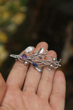 Blueberry brooch Botanical jewelry Silversmithing