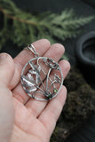 Cow Parsley jewelry Circle silver botanical necklace