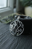 Cow Parsley jewelry Circle silver botanical necklace