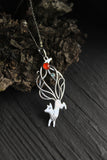 Kitsune pendant Japanese Fox Silversmithing jewelry