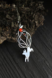 Kitsune pendant Japanese Fox Silversmithing jewelry