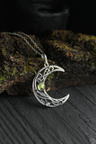 Silver moon pendant Artisan jewelry Celestian necklace
