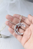 Silver moon pendant Artisan jewelry Celestian necklace