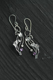 Lotus earrings Silver flower Plant jewelry Wedding earrings