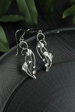 Lotus earrings Silver flower Plant jewelry Wedding earrings