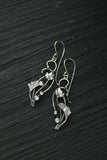 Lotus earrings Silver flower Plant jewelry Wedding earrings