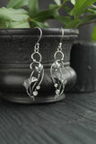 Lotus earrings Silver flower Plant jewelry Wedding earrings