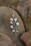 Maidenhair fern pendant Plant silver jewelry Forest necklace