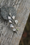 Maidenhair fern pendant Plant silver jewelry Forest necklace