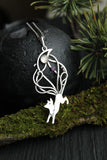 Kitsune pendant Japanese Fox Silversmithing jewelry