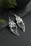 Peony earrings Silver flower jewelry Silversmithing
