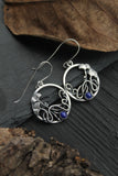 Ginkgo leaf circle earrings Plant jewelry Hand fabricated