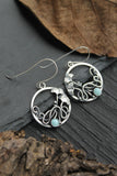 Ginkgo leaf circle earrings Plant jewelry Hand fabricated