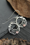 Ginkgo leaf circle earrings Plant jewelry Hand fabricated