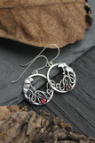 Ginkgo leaf circle earrings Plant jewelry Hand fabricated