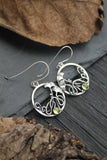 Ginkgo leaf circle earrings Plant jewelry Hand fabricated