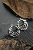 Ginkgo leaf circle earrings Plant jewelry Hand fabricated