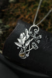 Cow Parsley plant pendant Sterling silver Botanical necklace