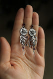 Poppy earrings Silver flower jewelry Silversmithing wedding earrings