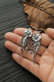 Poppy earrings Silver flower jewelry Silversmithing wedding earrings