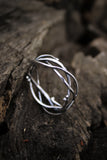 Silver twig ring without gems Wedding band for men