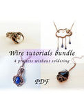 Wire tutorials bundle 4 DIY project Wire wrapping without soldering Jewelry Tutorial DIY project Wire wrapped pendant Handmade ring