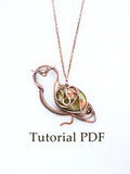 Tutorial jewelry DIY project - Owl pendant - Copper soldering - Wire wrapped necklace tutorial - PDF file