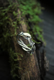 Elven silver ring with leaves and twigs Silversmaithing