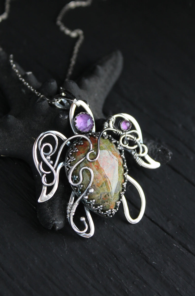 Amethyst clearance turtle necklace