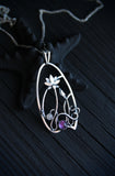 Amethyst lotus pendant Floral jewelry