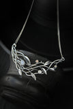 Willow necklace Silver botanical pendant Twig jewelry Elven style