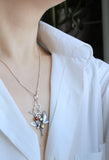 Autumn berries pendant Handgrafted jewelry Silversmithing